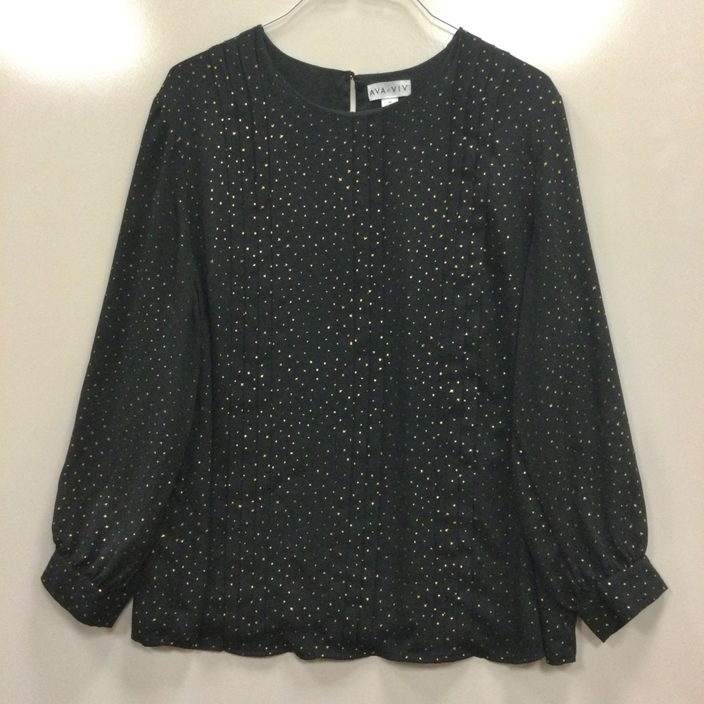 Ava & Viv Black and Gold Star Top